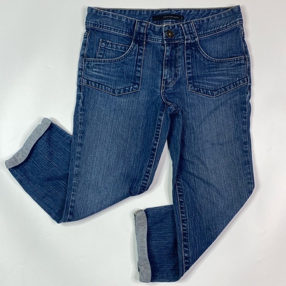 Calvin Klein 23' Ankle Straight Denim Cropped Pants Size 6 - Picture 1 of 12